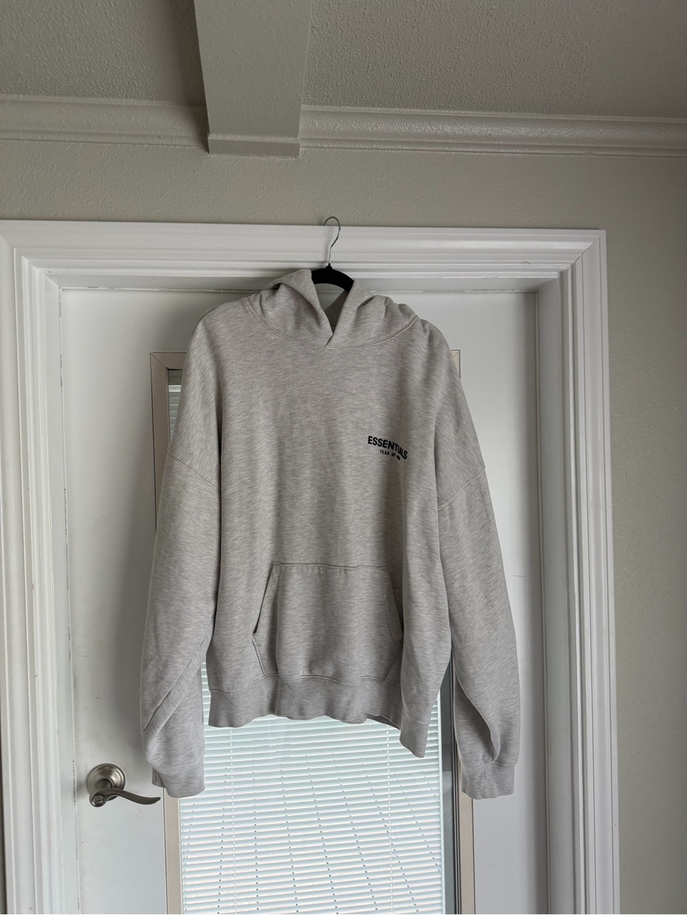 Essentials Light Gray Hooded Pullover Sweatshirt